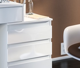 Медея СБ-3232 Стол туалетный Белый/Белый глянец в Асино - asino.katalogmebeli.com | фото 5