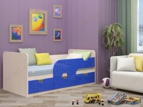 Минима Кровать детская 3 ящика 1.6 Синий глянец в Асино - asino.katalogmebeli.com | фото