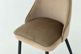 Набор стульев Милан 2 шт (беж велюр/белый) в Асино - asino.katalogmebeli.com | фото 3
