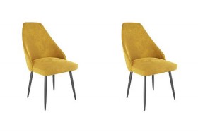 Набор стульев Милан 2 шт (желтый велюр/черный) в Асино - asino.katalogmebeli.com | фото