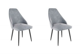 Набор стульев Милан 2 шт (серый велюр/черный) в Асино - asino.katalogmebeli.com | фото