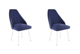 Набор стульев Милан 2 шт (синий велюр/белый) в Асино - asino.katalogmebeli.com | фото 1