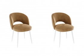 Набор стульев Моли 2 шт (бежевый велюр/белый) в Асино - asino.katalogmebeli.com | фото