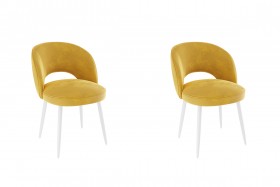 Набор стульев Моли 2 шт (жёлтый велюр/белый) в Асино - asino.katalogmebeli.com | фото