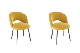 Набор стульев Моли 2 шт (жёлтый велюр/черный) в Асино - asino.katalogmebeli.com | фото