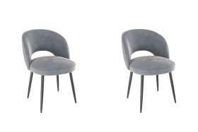 Набор стульев Моли 2 шт (серый велюр/черный) в Асино - asino.katalogmebeli.com | фото