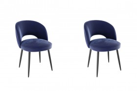 Набор стульев Моли 2 шт (синий велюр/черный) в Асино - asino.katalogmebeli.com | фото