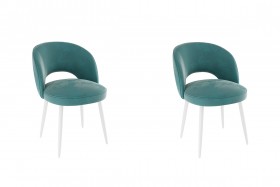 Набор стульев Моли 2 шт (зеленый велюр/белый) в Асино - asino.katalogmebeli.com | фото