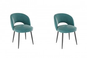 Набор стульев Моли 2 шт (зеленый велюр/черный) в Асино - asino.katalogmebeli.com | фото