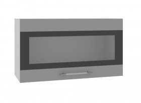 Олива ВПГСФ 800 Шкаф верхний горизонтальный со стеклом с фотопечатью высокий (Кофе с молоком/корпус Серый) в Асино - asino.katalogmebeli.com | фото