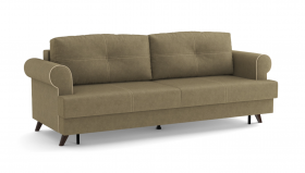 Оливер / диван - кровать 3-х местн. (еврокнижка) (велюр велутто коричневый 23 в Асино - asino.katalogmebeli.com | фото 1