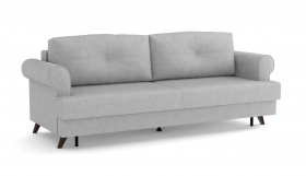 Оливер / диван - кровать 3-х местн. (еврокнижка) (велюр велутто серебряный 52 в Асино - asino.katalogmebeli.com | фото