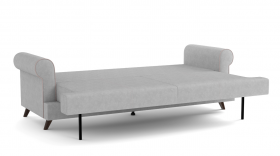 Оливер / диван - кровать 3-х местн. (еврокнижка) (велюр велутто серебряный 52 в Асино - asino.katalogmebeli.com | фото 2
