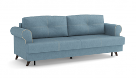 Оливер / диван - кровать 3-х местн. (еврокнижка) (велюр велутто серо-голубой в Асино - asino.katalogmebeli.com | фото