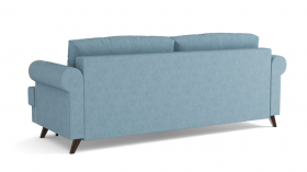 Оливер / диван - кровать 3-х местн. (еврокнижка) (велюр велутто серо-голубой в Асино - asino.katalogmebeli.com | фото 2