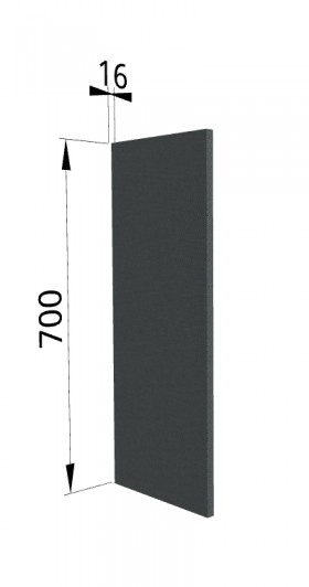 Панель торцевая П Квадро (для шкафа верхнего) Железо в Асино - asino.katalogmebeli.com | фото
