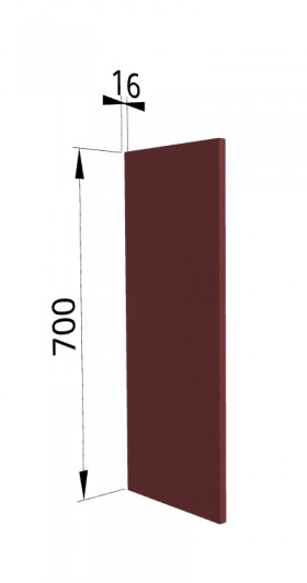 Панель торцевая П Квадро (для шкафа верхнего) Красная кожа в Асино - asino.katalogmebeli.com | фото