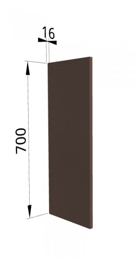 Панель торцевая П Квадро (для шкафа верхнего) Шоколад кожа в Асино - asino.katalogmebeli.com | фото