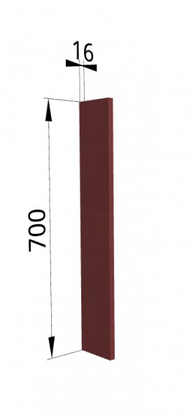 Панель торцевая ПТ 400 Квадро (для шкафа торцевого верхнего) Красная кожа в Асино - asino.katalogmebeli.com | фото