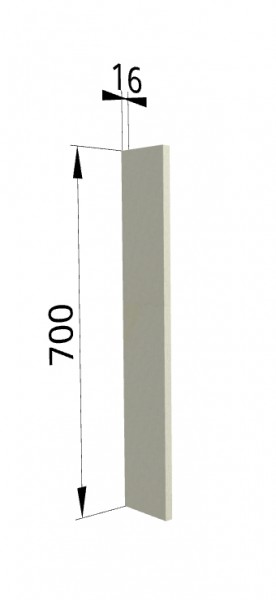 Панель торцевая ПТ 400 Квадро (для шкафа торцевого верхнего) Ваниль кожа в Асино - asino.katalogmebeli.com | фото