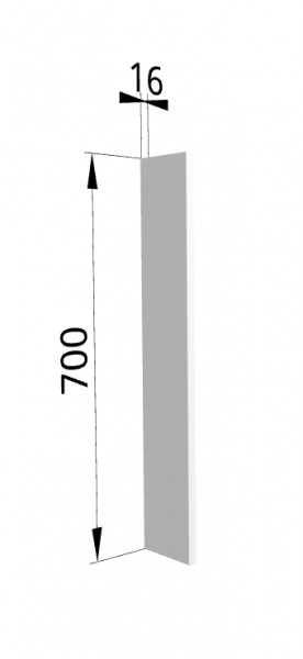 Панель торцевая ПТ 400 Ройс (для шкафа торцевого верхнего) Белый софт в Асино - asino.katalogmebeli.com | фото