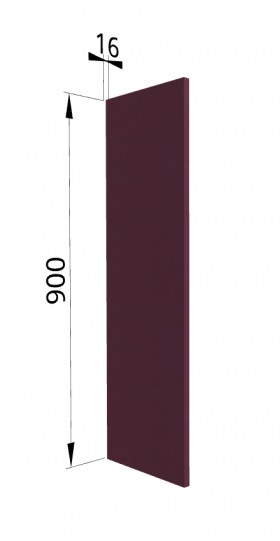 Панель торцевая ВП Квадро (для шкафа верхнего высокого) Красная кожа в Асино - asino.katalogmebeli.com | фото