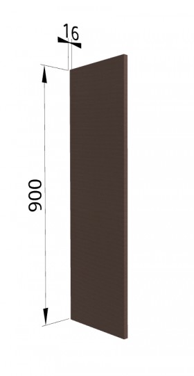 Панель торцевая ВП Квадро (для шкафа верхнего высокого) Шоколад кожа в Асино - asino.katalogmebeli.com | фото