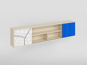 Полка между шкафами 1660 Футбол ЧМ (Белый/Синий/корпус Клен) в Асино - asino.katalogmebeli.com | фото 2