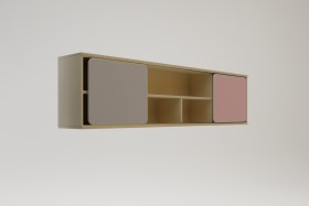 Полка между шкафами 1660 Грэйси (Розовый/Серый/корпус Клен) в Асино - asino.katalogmebeli.com | фото 2