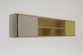 Полка между шкафами 1960 Эппл (Зеленый/Белый/корпус Клен) в Асино - asino.katalogmebeli.com | фото 2