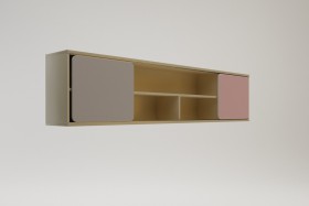 Полка между шкафами 1960 Грэйси (Розовый/Серый/корпус Клен) в Асино - asino.katalogmebeli.com | фото 2