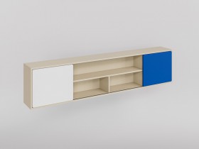 Полка между шкафами 1960 Скай (Синий/Белый/корпус Клен) в Асино - asino.katalogmebeli.com | фото