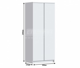 Шкаф 2-х дверный Кито СБ-2309 Белый в Асино - asino.katalogmebeli.com | фото 2