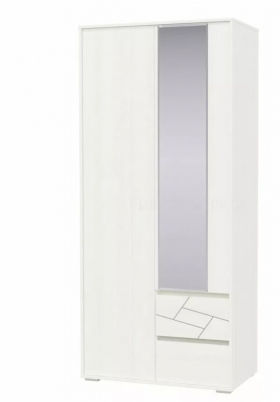 Шкаф 2-х дверный с ящиками Аделина 1000 Рамух белый в Асино - asino.katalogmebeli.com | фото