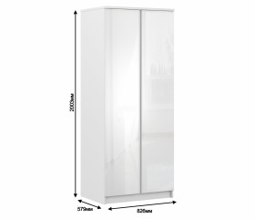 Медея СБ-2309 Шкаф 2 дверный Белый/Белый глянец в Асино - asino.katalogmebeli.com | фото 2
