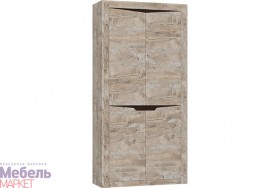 Шкаф 2-х створчатый комбинированный Хилтон (Дуб юкон/Гранж) в Асино - asino.katalogmebeli.com | фото