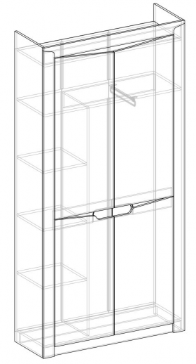 Шкаф 2-х створчатый комбинированный Хилтон (Дуб юкон/Гранж) в Асино - asino.katalogmebeli.com | фото 2