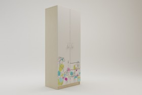 Шкаф 2-х створчатый с ящиками Флёр (Белый/корпус Клен) в Асино - asino.katalogmebeli.com | фото 1