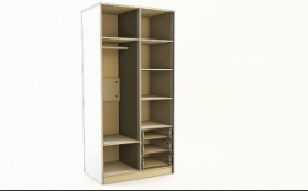 Шкаф 2-х створчатый с ящиками Флёр (Белый/корпус Клен) в Асино - asino.katalogmebeli.com | фото 2