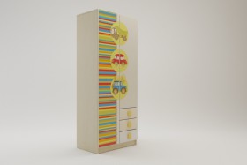 Шкаф 2-х створчатый с ящиками Клаксон (Бежевый/корпус Клен) в Асино - asino.katalogmebeli.com | фото 1
