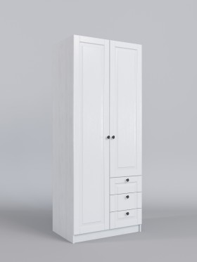 Шкаф 2-х створчатый с ящиками Классика (Белый/корпус Выбеленное дерево) в Асино - asino.katalogmebeli.com | фото 1