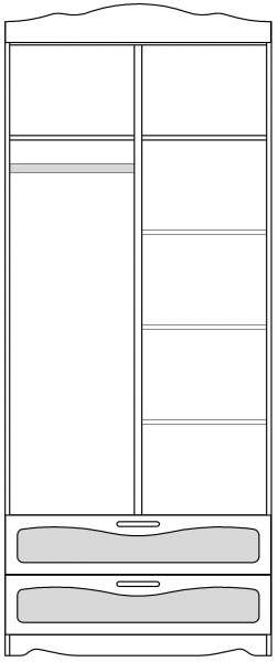 Шкаф 2-х створчатый с ящиками серии Иллюзия 31 Светло-сиреневый в Асино - asino.katalogmebeli.com | фото 4