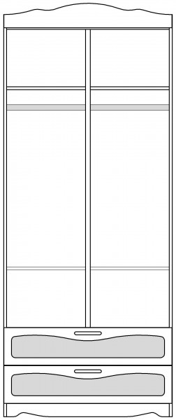 Шкаф 2-х створчатый с ящиками серии Иллюзия 31 Светло-сиреневый в Асино - asino.katalogmebeli.com | фото 5