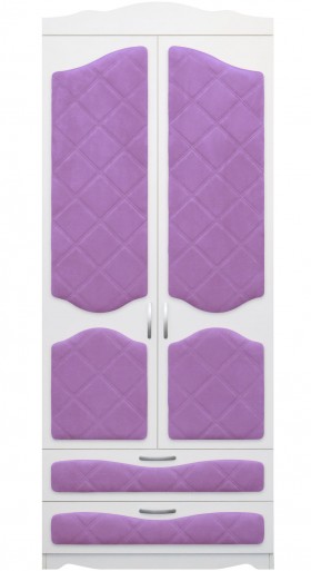 Шкаф 2-х створчатый с ящиками серии Иллюзия 67 Светло-фиолетовый в Асино - asino.katalogmebeli.com | фото