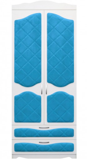 Шкаф 2-х створчатый с ящиками серии Иллюзия 84 Ярко-голубой в Асино - asino.katalogmebeli.com | фото