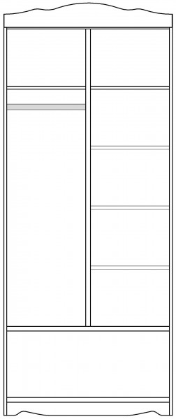 Шкаф 2-х створчатый серии Иллюзия 02 Бежевый в Асино - asino.katalogmebeli.com | фото 4