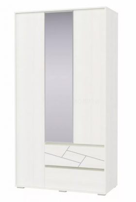 Шкаф 3-х дверный с ящиками Аделина 1200 Рамух белый в Асино - asino.katalogmebeli.com | фото