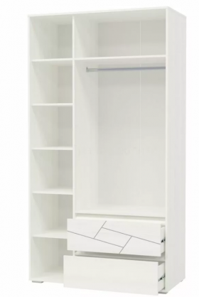 Шкаф 3-х дверный с ящиками Аделина 1200 Рамух белый в Асино - asino.katalogmebeli.com | фото 3