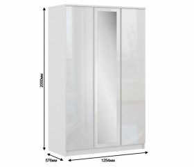 Шкаф 3-х дверный СБ-2493 Медея (Белый/Белый глянец) в Асино - asino.katalogmebeli.com | фото 2
