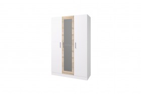 Шкаф 3-х створчатый Леси с зеркалом (Сонома/Белый) в Асино - asino.katalogmebeli.com | фото 1